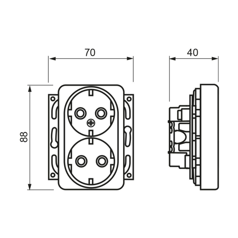ABB Jussi 2-osaline pistikupesa, IP21 valge