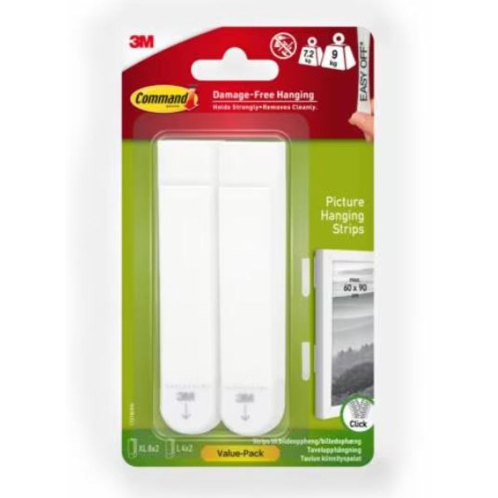 3M Command 17218UKN L/XL pildi kinnitusdetailid, 7,2 kg & 9 kg, 24 tk