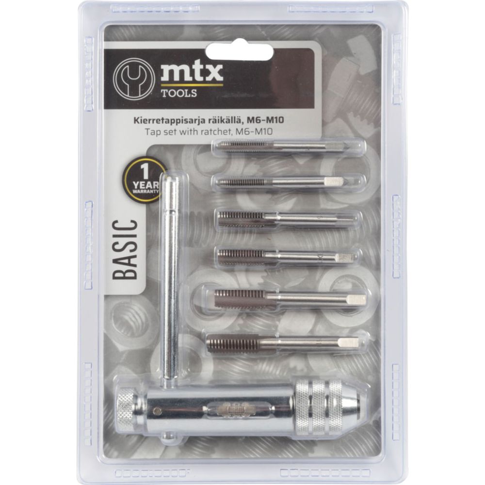 MTX Tools Basic põrkemehhanismiga keermepuurikomplekt, M6—M10