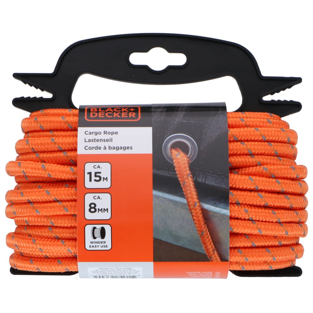 BLACK+DECKER lastsäkringsrep 8 mm 15 m