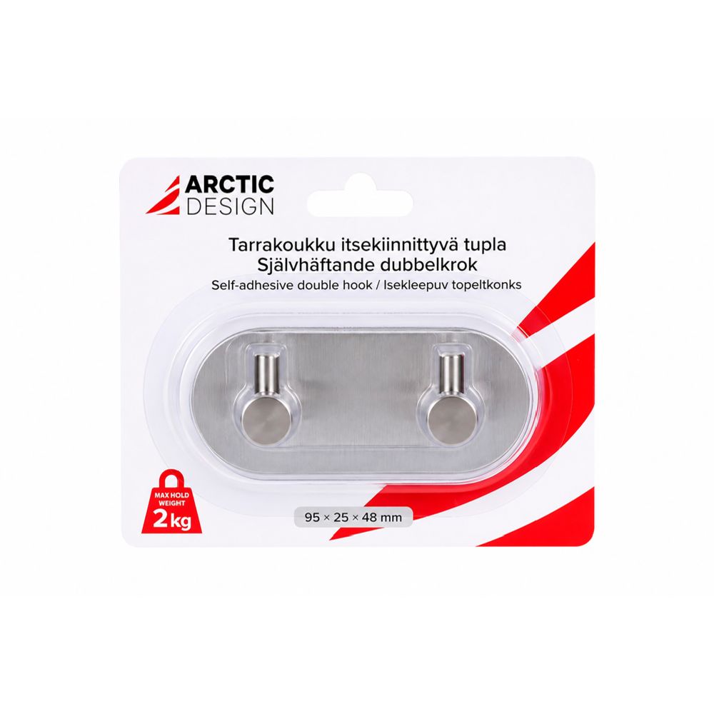 Arctic Design itsekiinnittyvä tarrakoukku 95 x 25 x 48 mm