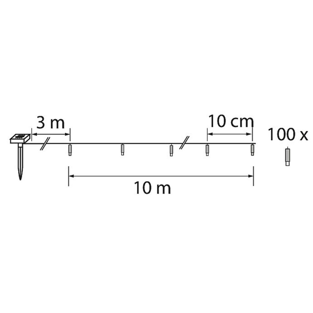 Airam Kilau solcells ljusslinga 100 LED 9,9 m