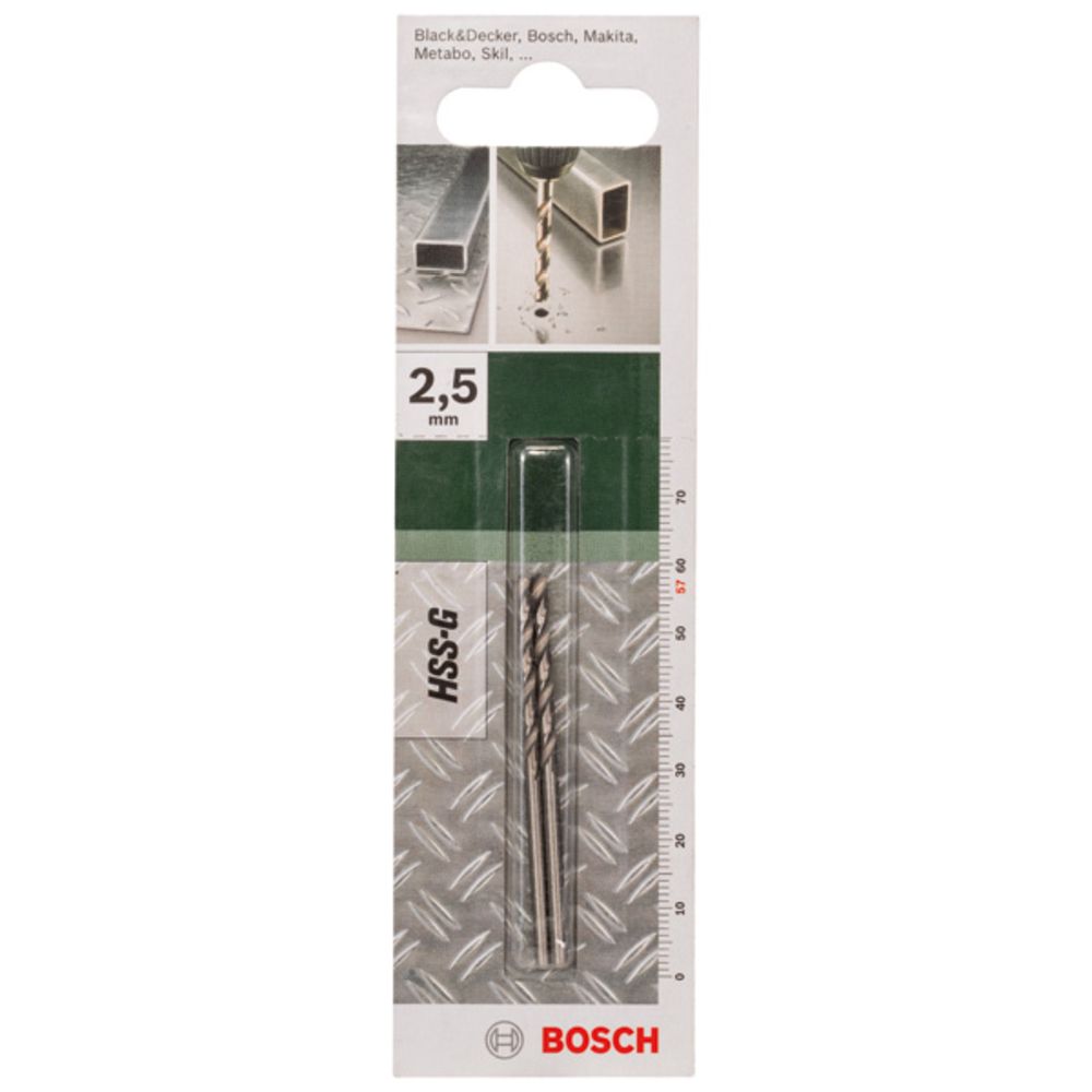 Bosch HSS G metallipuur 2,5 mm 2 tk