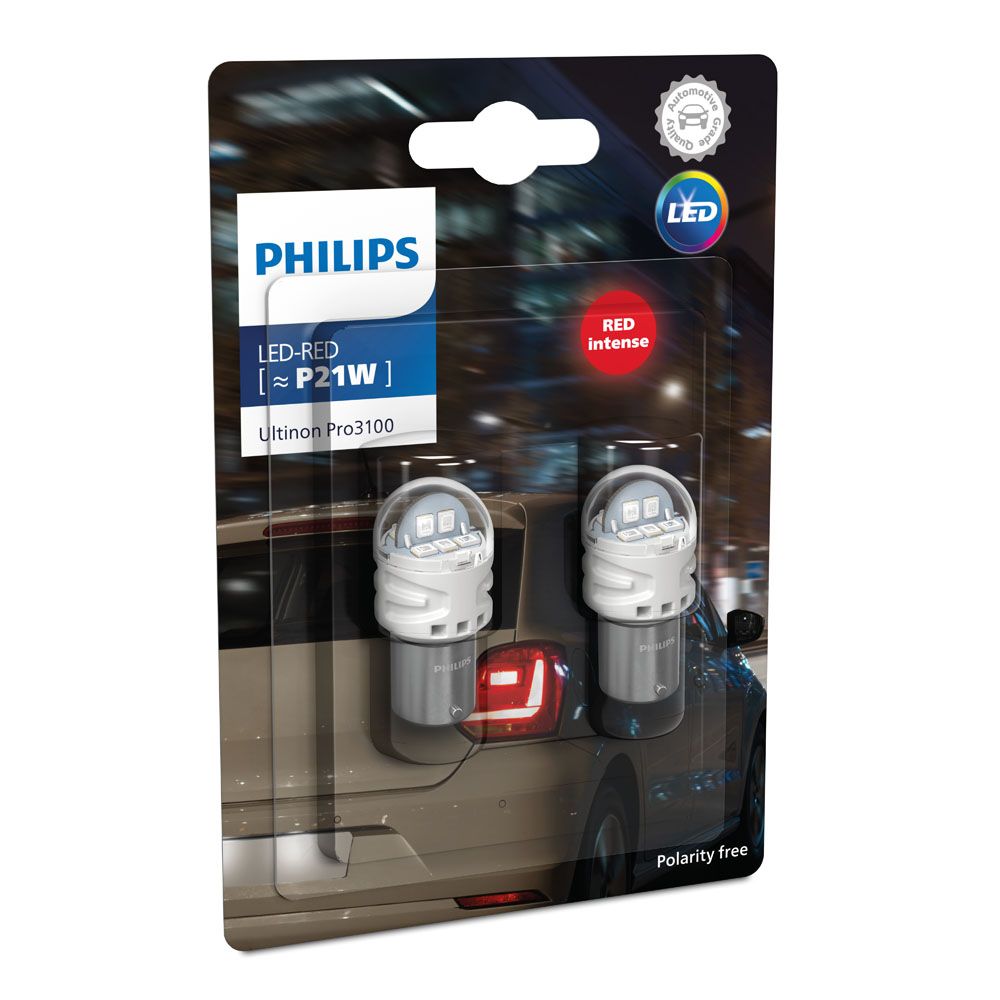 Philips Ultinon PRO3100 P21W LED-polttimopari, punainen