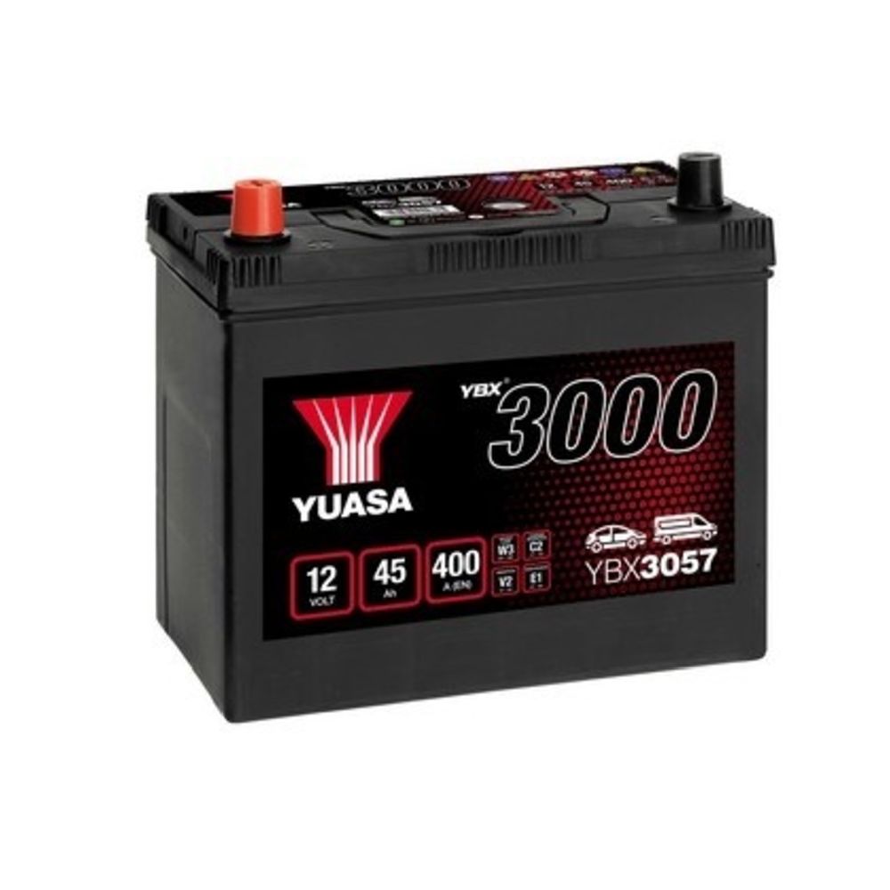 Yuasa YBX3057 45Ah / 400A akku P238 x L129 x K225 +-