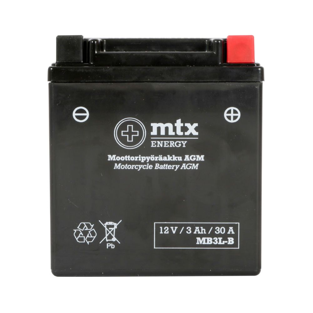 MTX Energy AGM-aku 12 V 3 Ah "MB3L-B" (P98 x L56 x K110 mm)