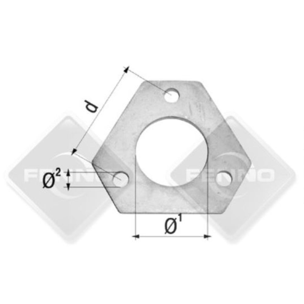 Pakoputkenlaippa kolmio 49,5mm