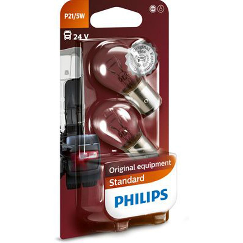 Philips BAY15d metallsockellampa 24V 21/5W P21/5W 2 st.