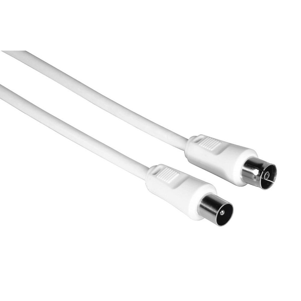 Hama antennikaabel, Coax isane - Coax emane, 1,5 m, 75 dB, valge