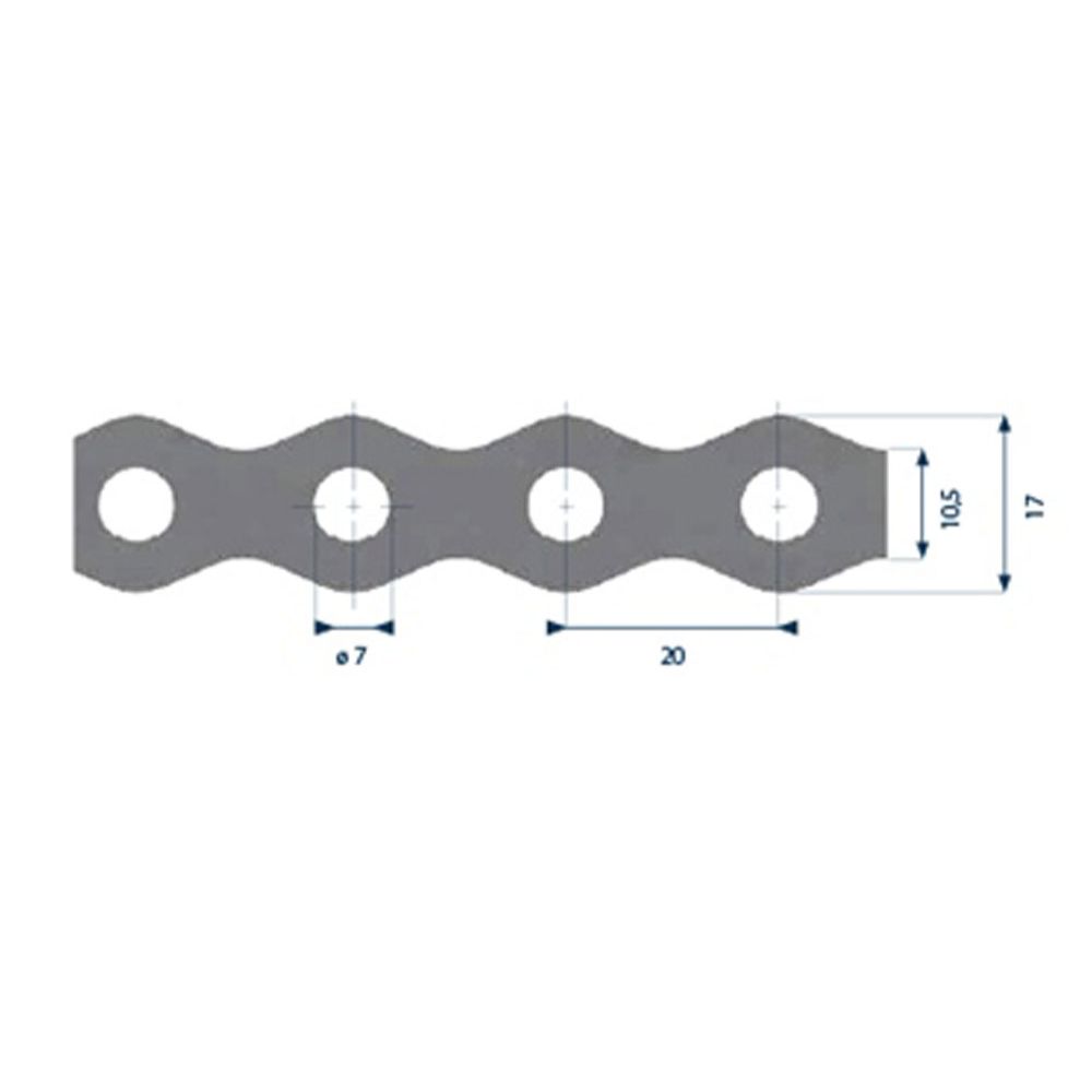 Hålband förzinkat, profil 17 mm 10 m ø 7 mm