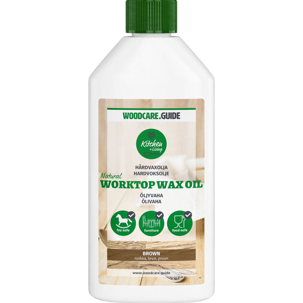 Woodcare Natural Worktop Wax Oil öljyvaha ruskea 250 ml