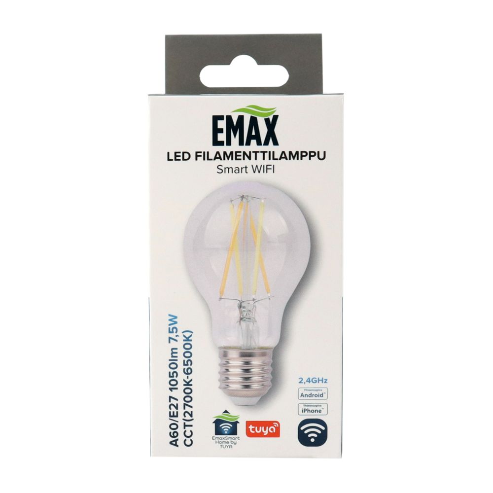 Emax Smart Home LED-filamenttilamppu A60 E27 1050lm