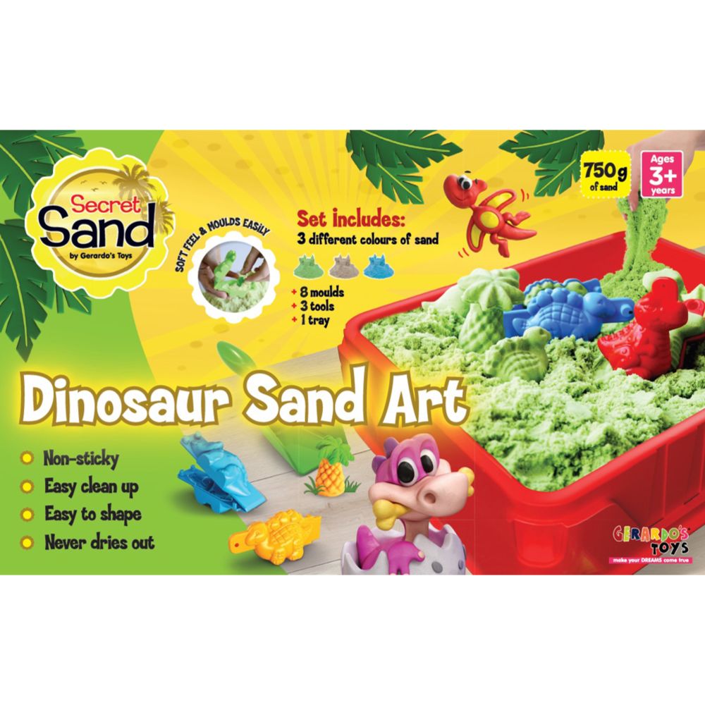 Secret Sand kineetiline liiv + dinosauruse vormid, 750 g