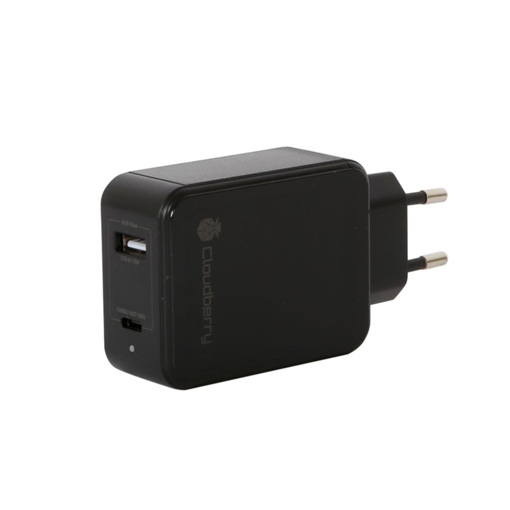 Cloudberry seinalaadija PD/QC 1 x USB-C 30 W + 1 x USB-A 12 W