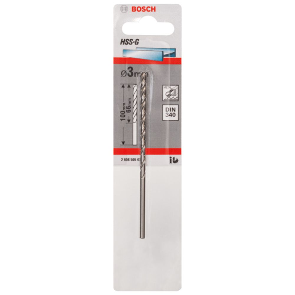 Bosch HSS G DIN 340 metalliporanterä 3,0 mm