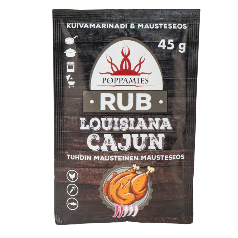 Poppamies Rub Louisiana Cajun maitseainesegu, 45 g
