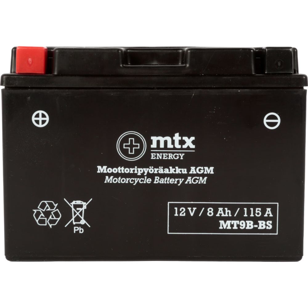 MTX Energy AGM-batteri 12 V 8 Ah "MT9B-BS" (150 x 70 x 105 mm)