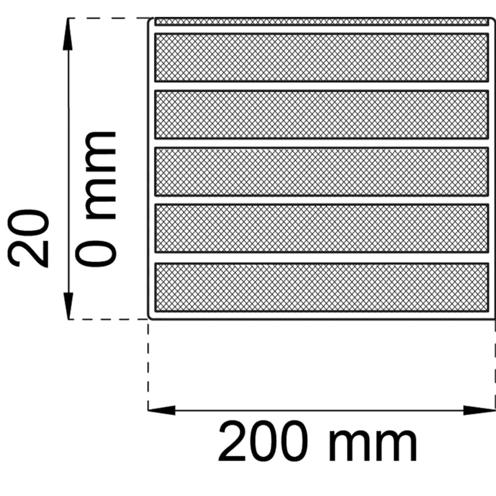Habo ventilgaller 117 200 x 200 mm aluminium