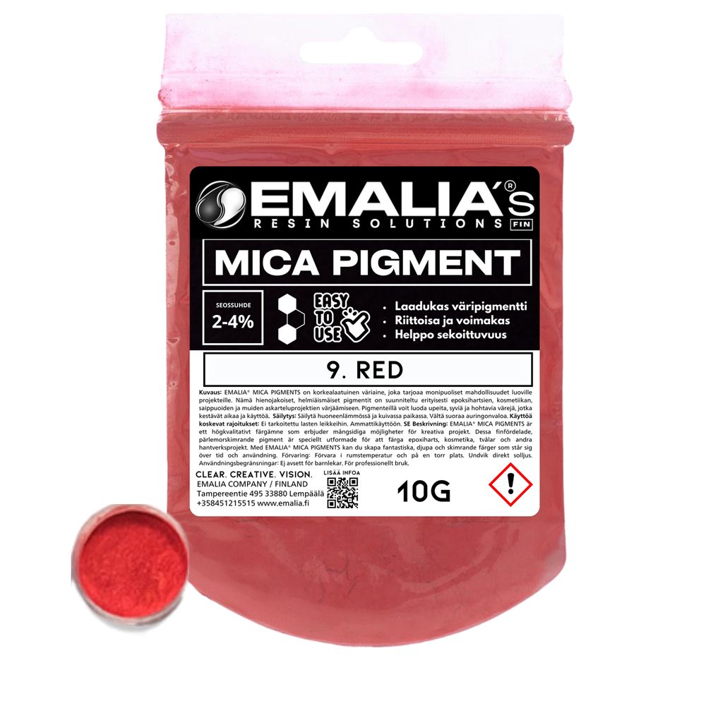 Emalia Mica Väripigmentti 10g punainen helmiäispigmentti