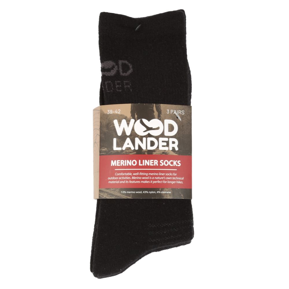 Woodlander Merino Liner strumpor 3 par