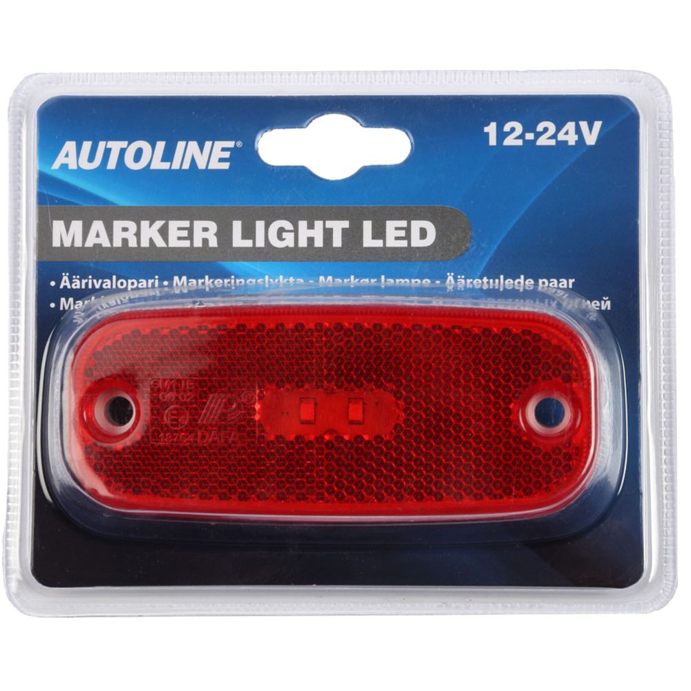 LED-ääretuli, 12—24 V, punane, 111 x 46 mm