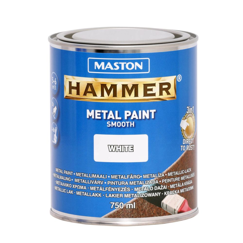 Hammer Metallimaali Sileä valkoinen 750 ml
