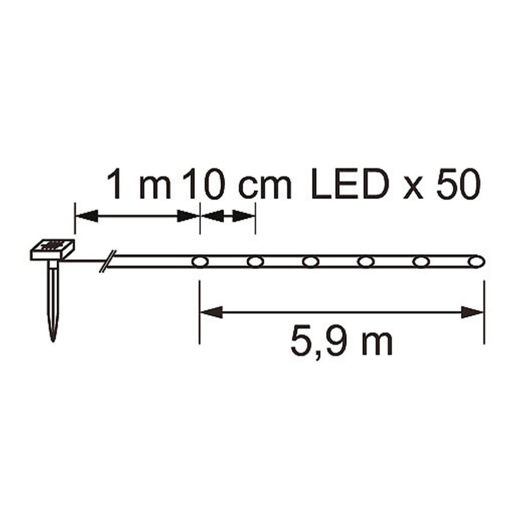 Airam Kiti solcellsljusslinga 50 LED varmvit