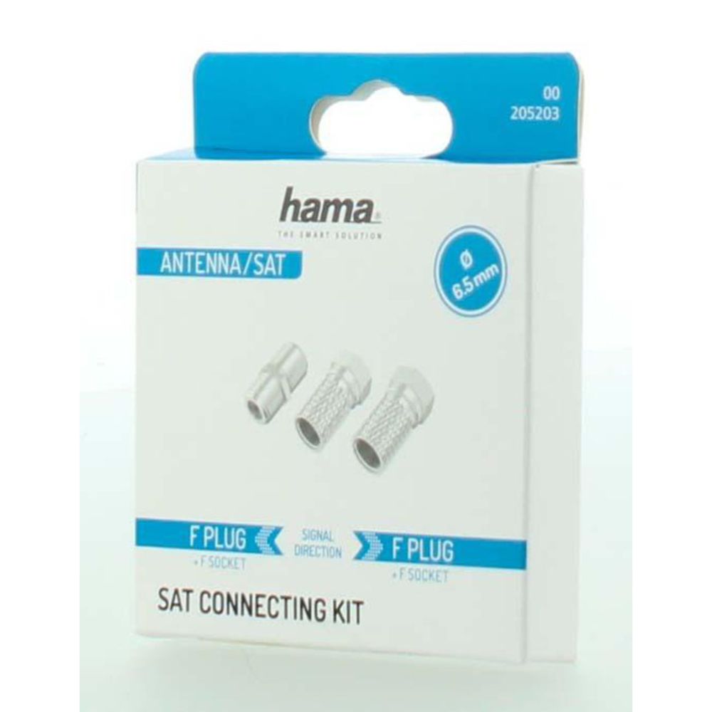 Hama Antenniliitinsarja SAT, 2 x F-liitin uros, 1 x F-liitin naaras - F-liitin naaras