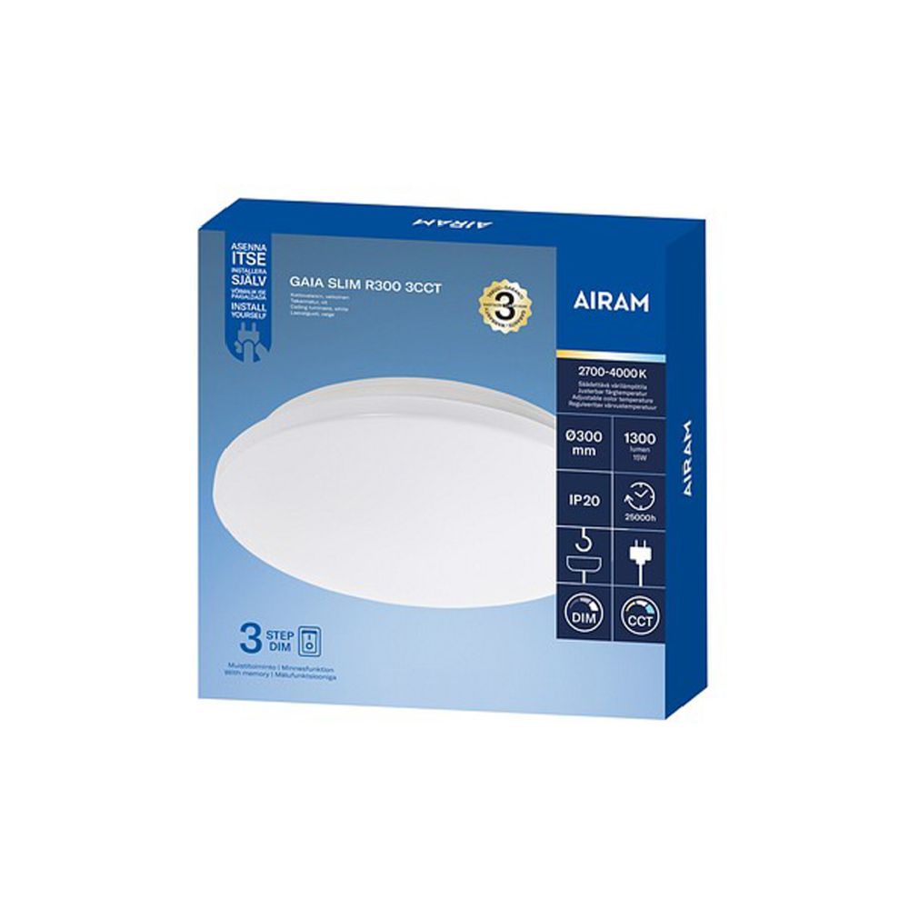 Airam Gaia Slim R300 laeplafoon, 15 W, 3CCT/DIM