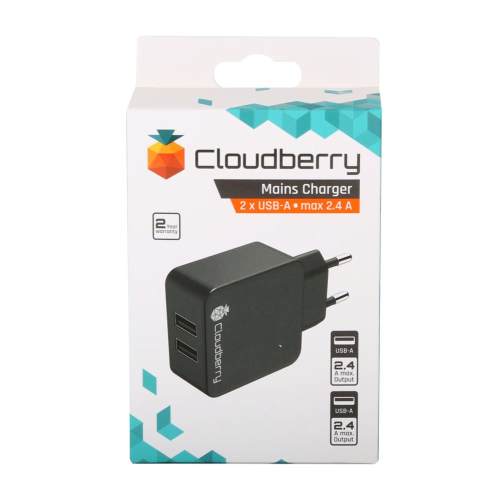 Cloudberry väggladdare 2 x USB-A 2,4 A