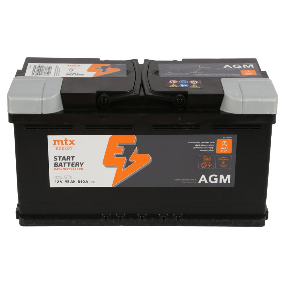 MTX Energy AGM Käynnistysakku 95Ah/810A P353xL175xK190 -+