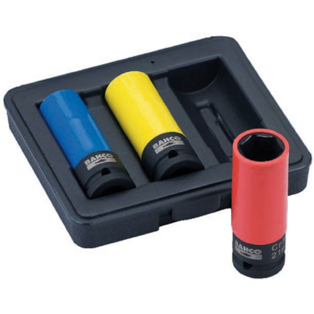 Bahco BWSS12P3 aluminiumfälghylsa set Cr-Mo 17/19/21 mm