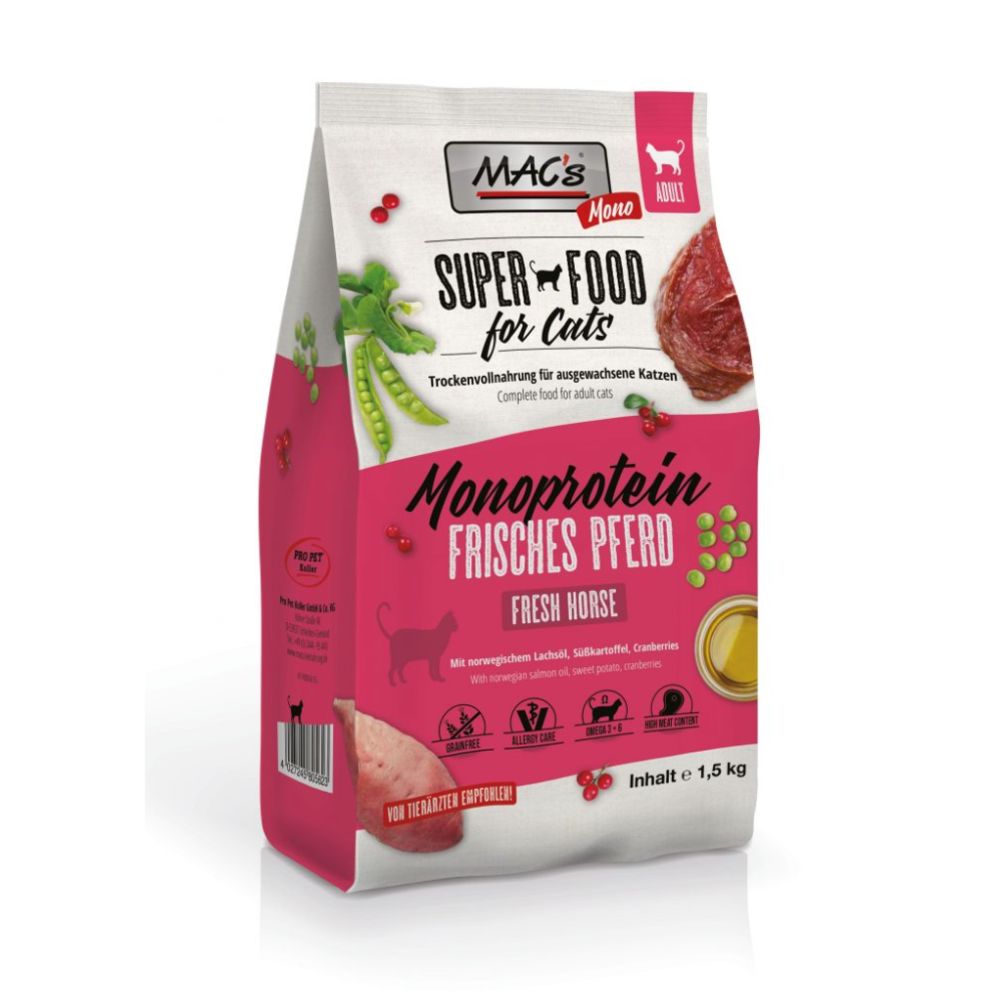 Mac's Cat Adult Mono Horse kissan ruoka 1,5 kg