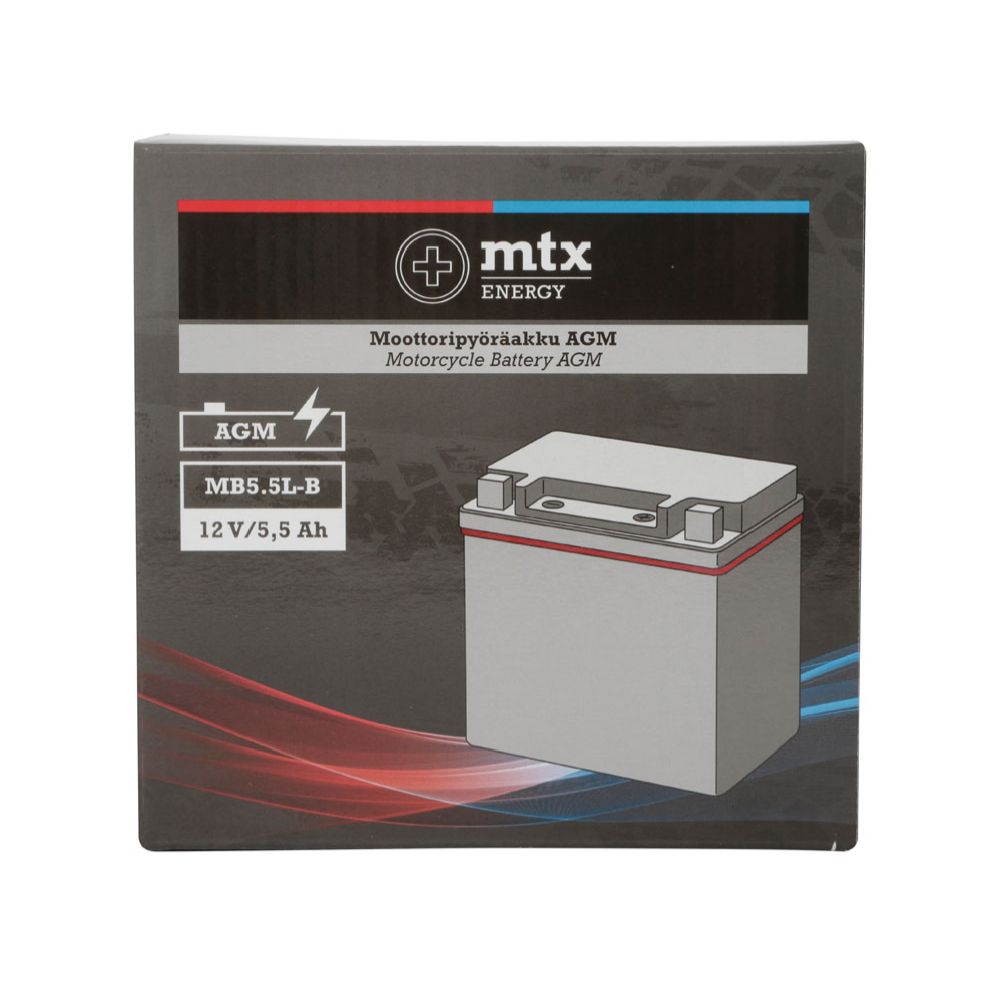 MTX Energy mootorratta aku 12 V 5,5 Ah "MB5.5L-B " (P135 x L60 x K130 mm)