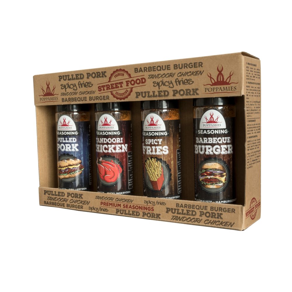 Poppamies Street Food maustesarja 4 x 100—120 g