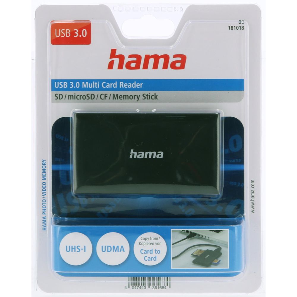 Hama Multi Card Reader muistikortinlukija USB 3.0 musta
