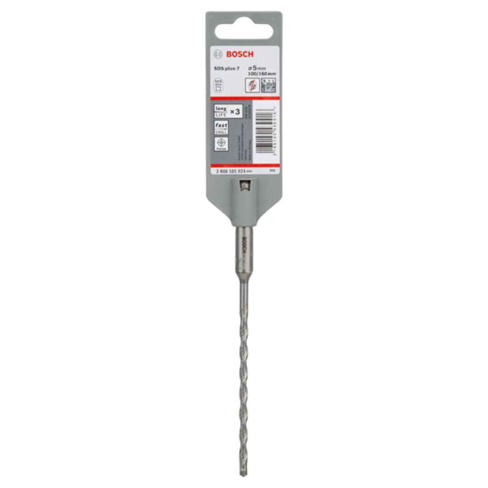 Bosch SDS-plus-7 poravasaranterä 5-leikkuu 165 mm/ 5 mm