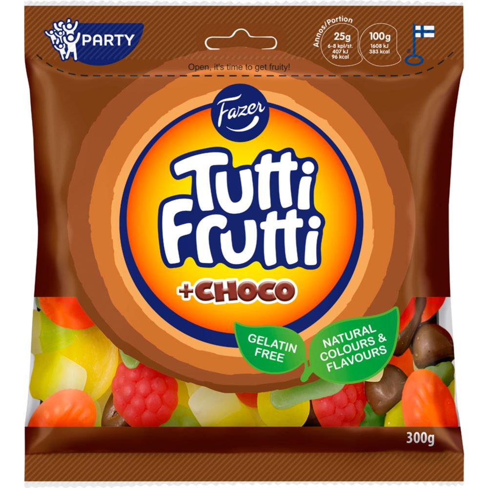 Fazer Tutti Frutti Choco Naturals makeispussi 300 g