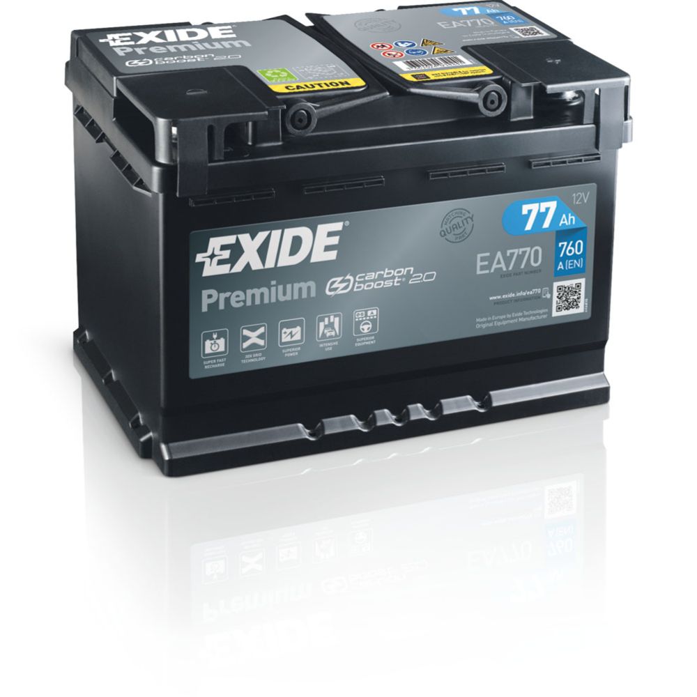 Exide EA770 77 Ah / 760 A akku P278 x L175 x K190 -+