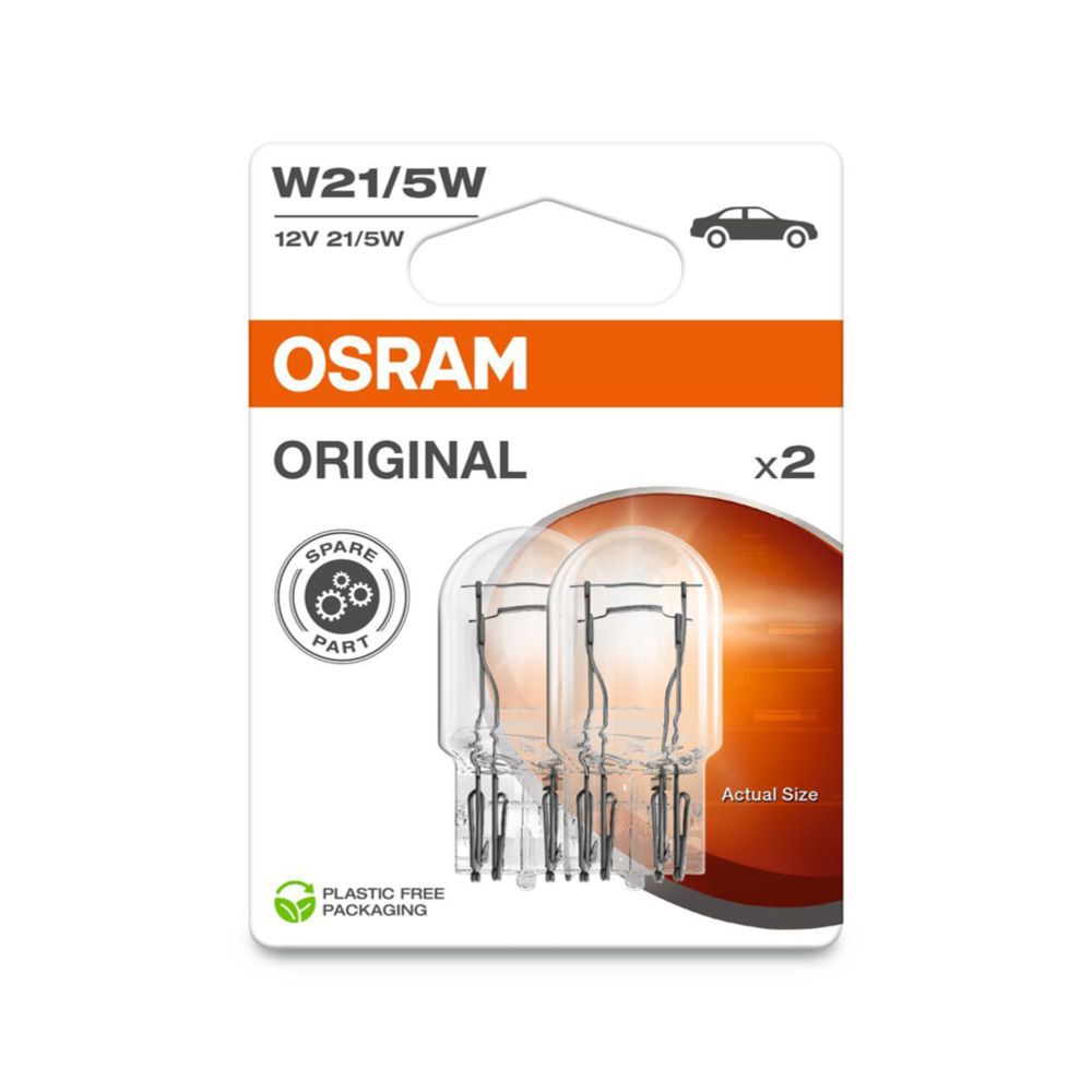Osram glassockellampa 12V 21/5W W21/5W (T20) 2 st.