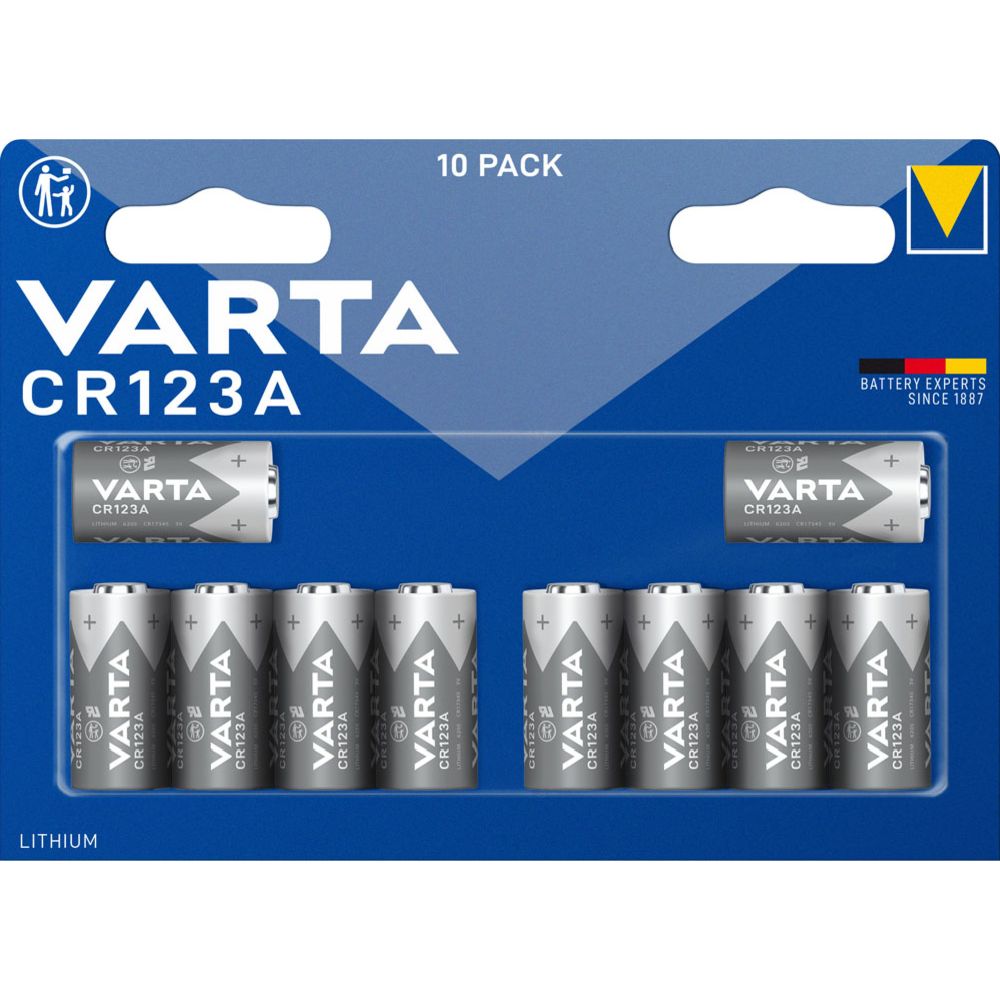 Varta CR123A/V123 litiumbatteri 10 st.