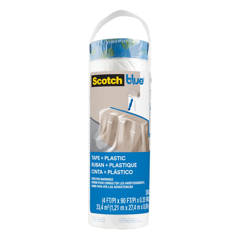 ScotchBlue sträckfilm med maskeringstejp refill 1,2 m x 22,8 m