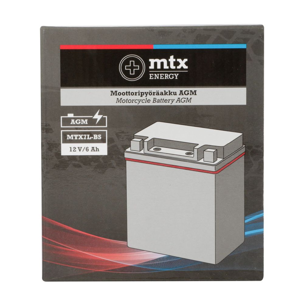 MTX Energy AGM-aku 12 V 6 Ah "MTX7L-BS" (P113 x L70 x K130 mm)