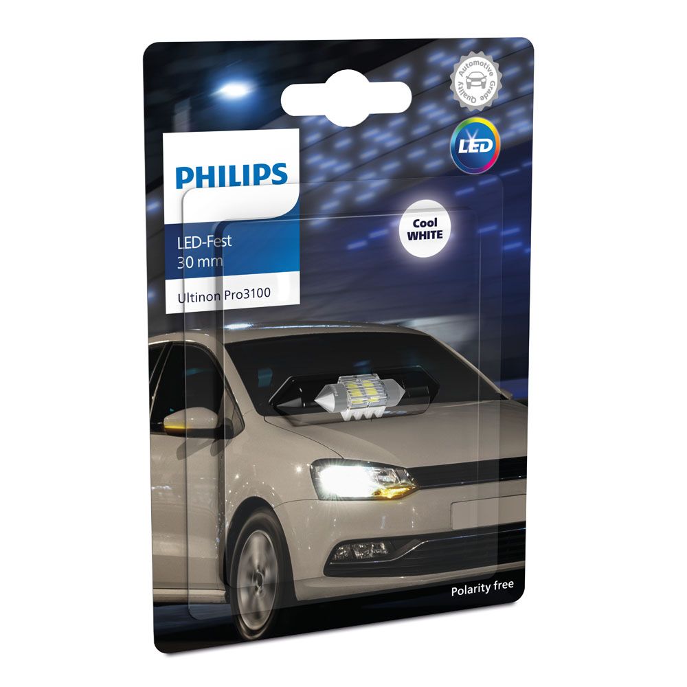 Philips Ultinon PRO3100 sukkula 30mm LED-polttimo, valkoinen