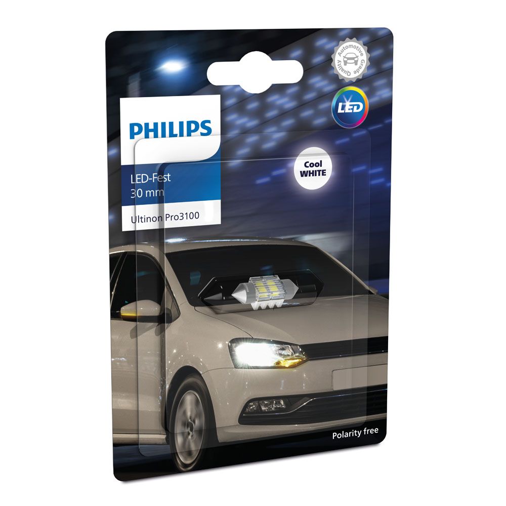 Philips Ultinon PRO3100 LED-pulkpirn, 30 mm, valge