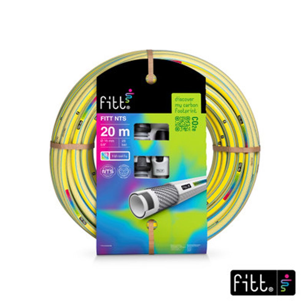Fitt NTS Yellow mittekeerduv aiavoolikukomplekt, 5/8" x 20 m