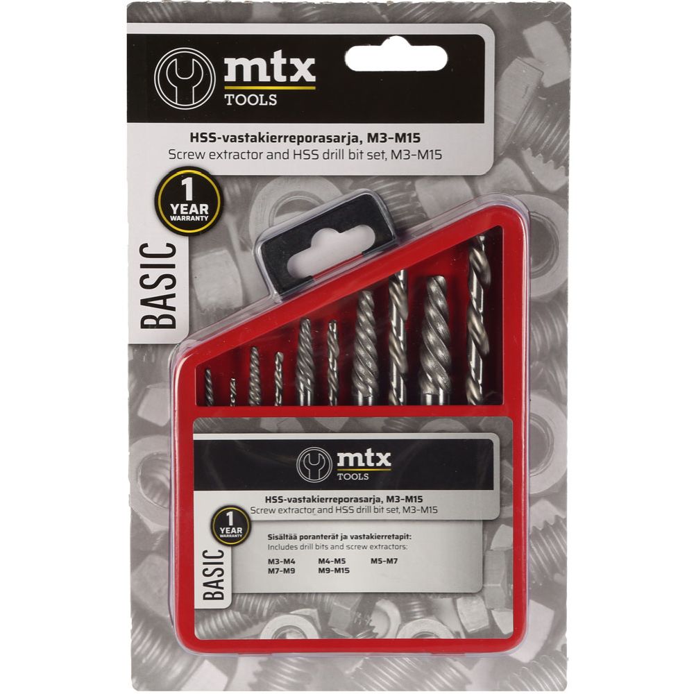 MTX Tools Basic bultutdragarsats HSS M3–M15 10 delar