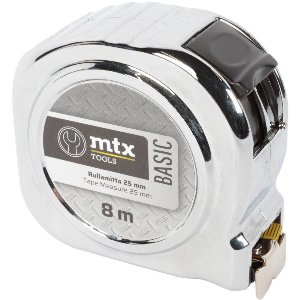 MTX Tools Basic mõõdulint kroomitud korpuses 25 mm 8 m