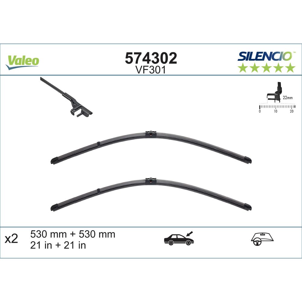 Valeo X-trm VF301 torkarblad 2 st. 53 + 53 cm