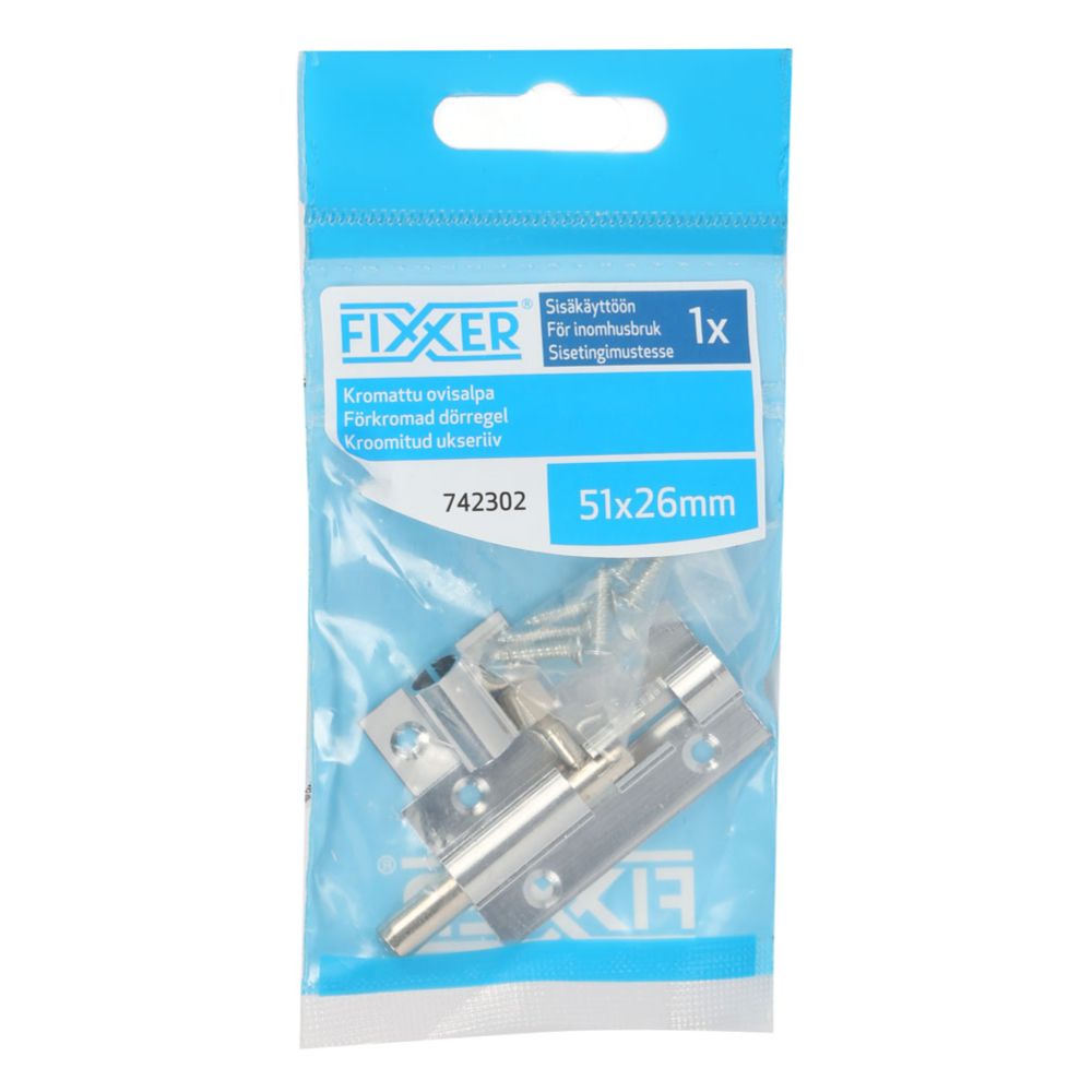 Fixxer® ukseriiv kroomitud 26 x 51 mm